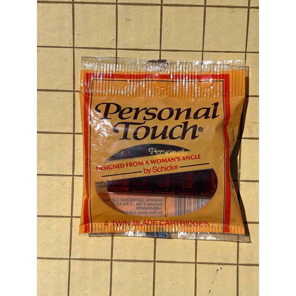 Vintage Schick Personal Touch Razor Cartridge With Aloe Strip 4 Pack Refills